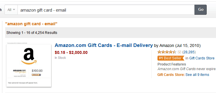 how to send amazon gift card via email